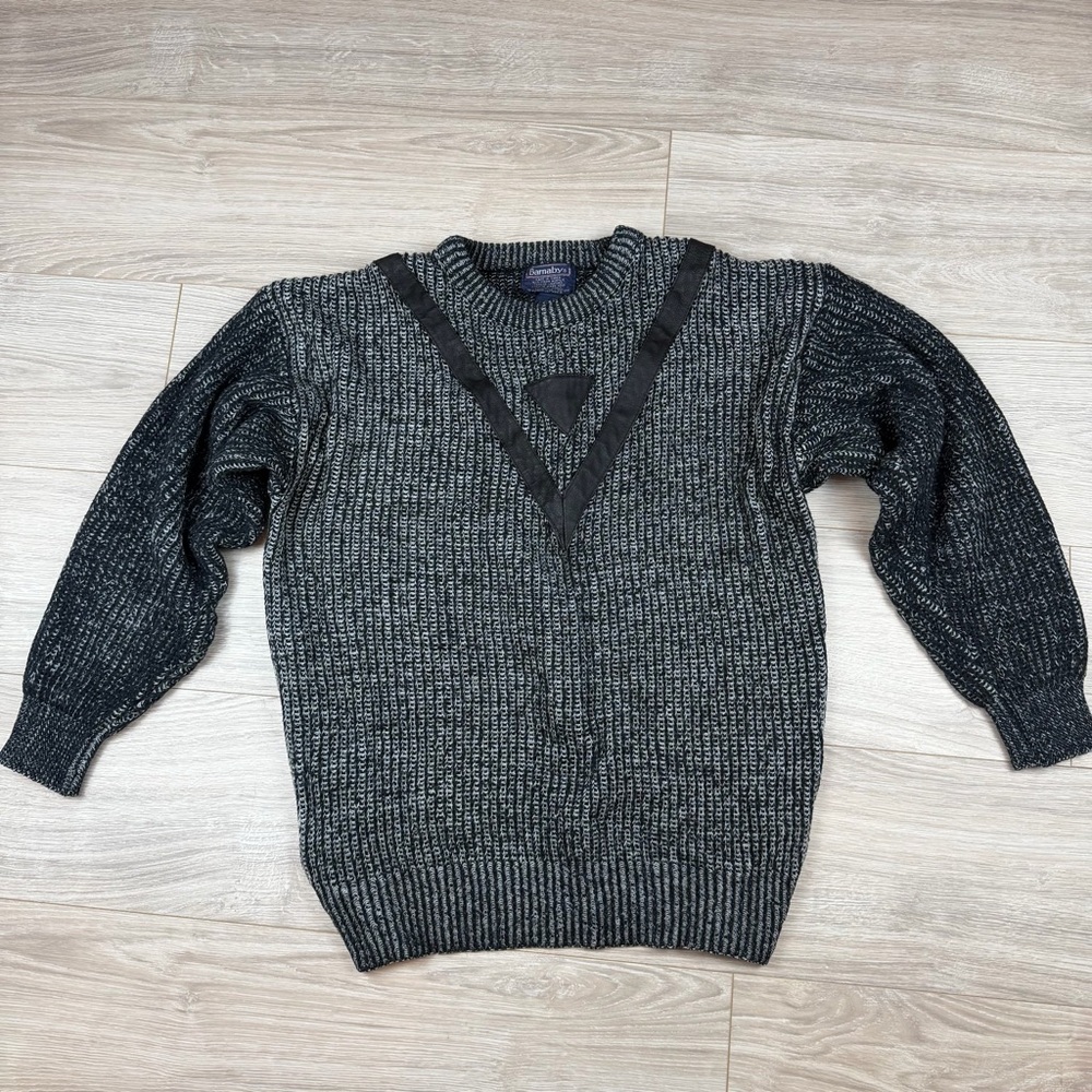 Vintage 80’s Barnaby Brand Eclectic Grandpa Streetwear Sweater Gray Mens XL‎
